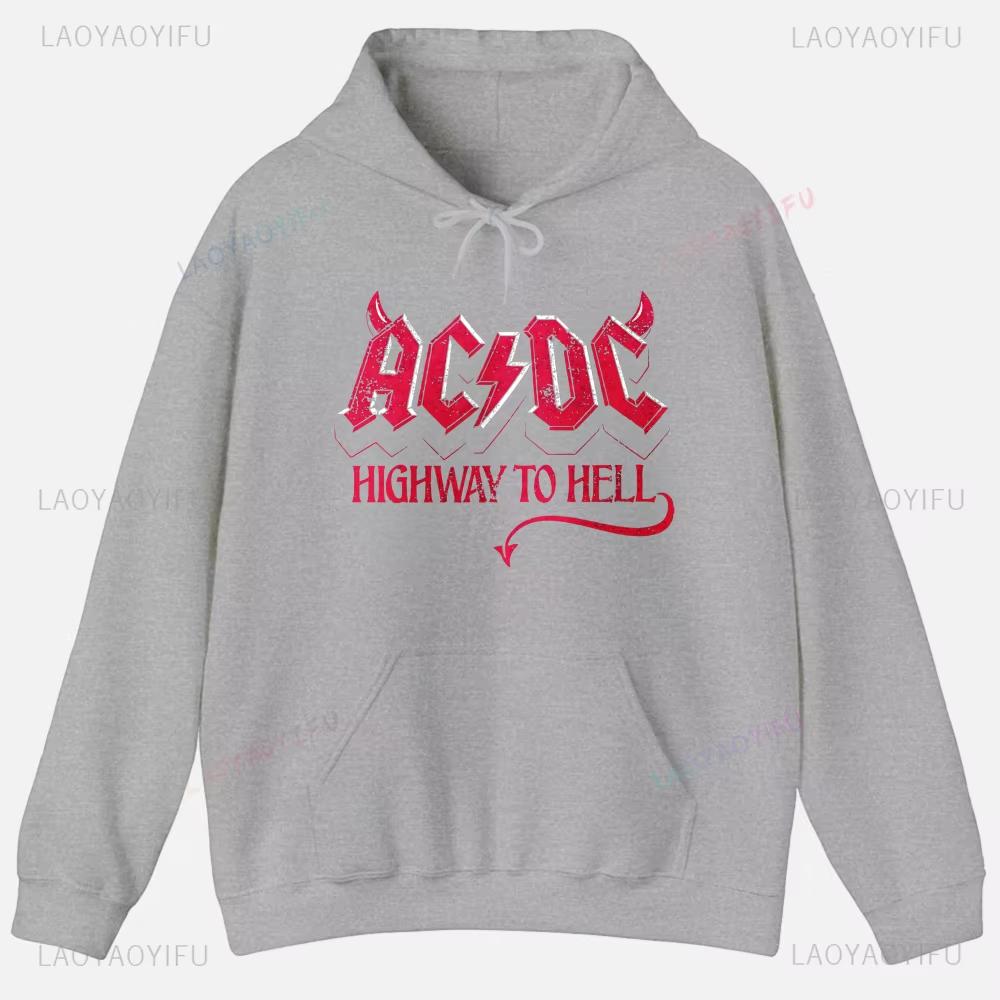 ACDC Printed Unisex Hoodie Plain Clothes Tops Women Long Sleeve Graphic Sweatshirt Quality Clothing Autumn Streetwear Custom Funny