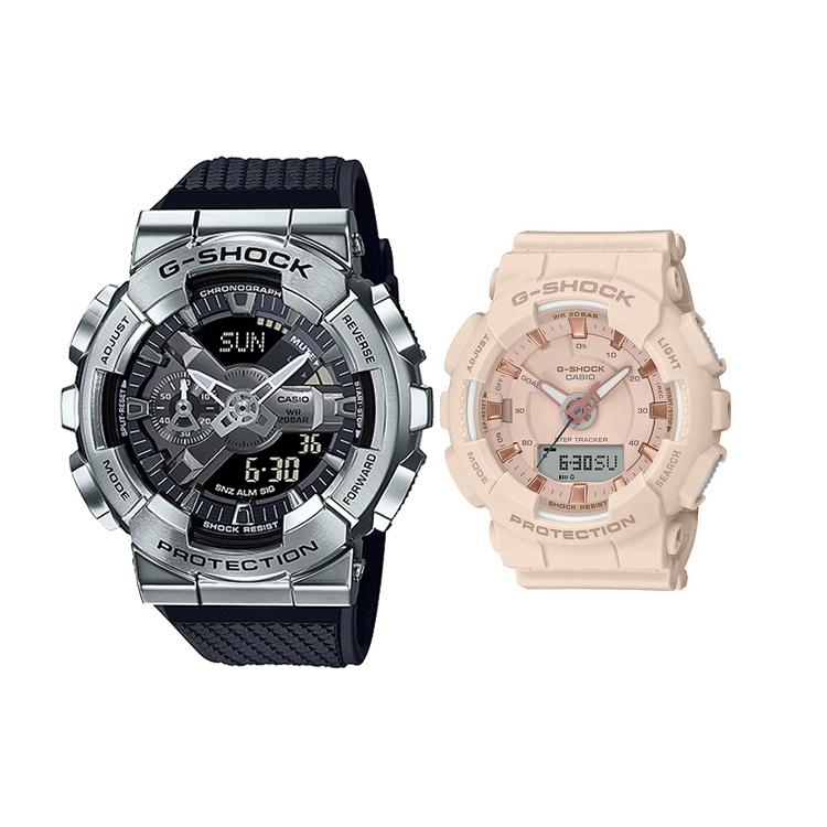 

CASIO Unisex Pair Table Series Black Watch GM-110-1A+GMA-S130PA-4AER