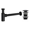 Brass Gold Basin Pop Up Drain Black Sink Siphon Drains With Spillway Spring Type Odor-proof Lower Wall Drain Pipe Drain Waste