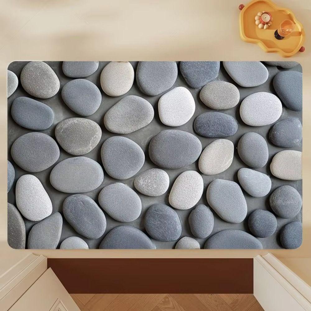 

Non-slip Bathroom Floor Mat Cobblestone Shower Doormat Practical Bath Mat Style 3- 40x60cm
