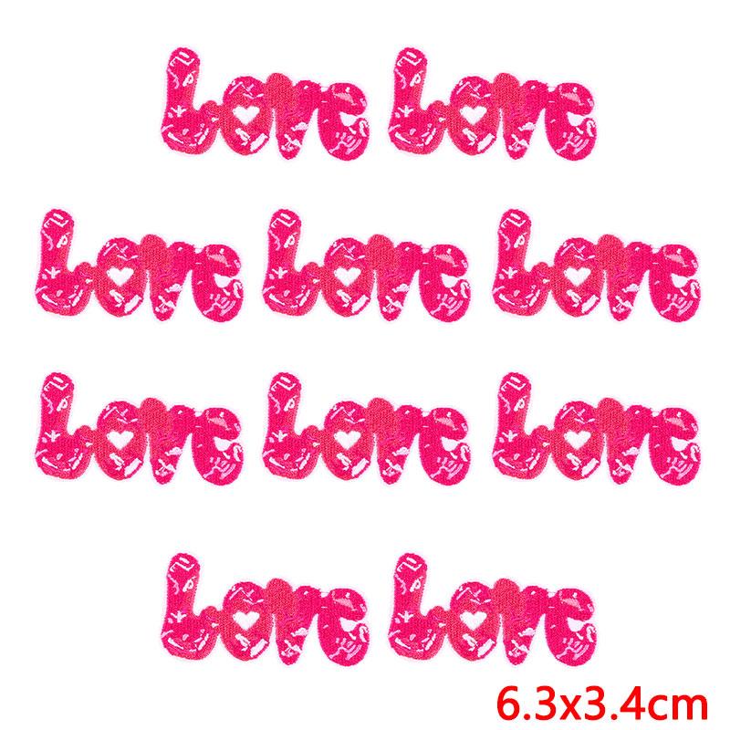 10PCS Wholesale Pink Bow Crown Lips Embroidery Patches For Clothing DIY Thermoadhesive Patches On Clothes Iron On Patch Backpack