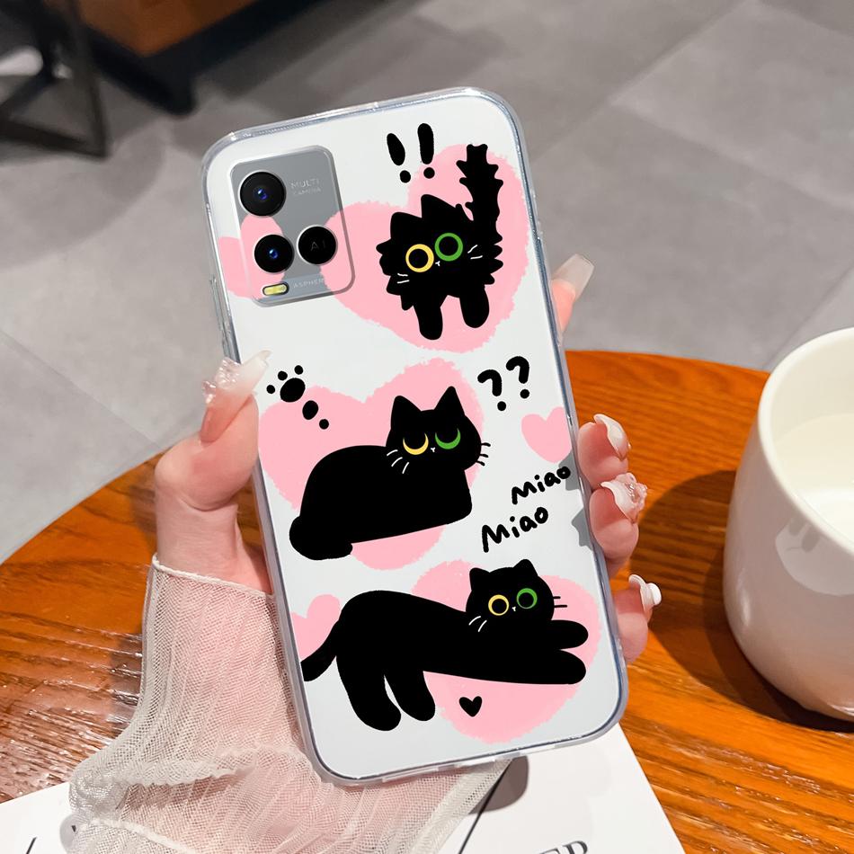 For Vivo Y21 Y21S Y21T Y21A Y21E Y21G Phone Case Painted Flowers Soft Clear TPU Silicone Funda For Vivo Y 21 Lightweight Bumper