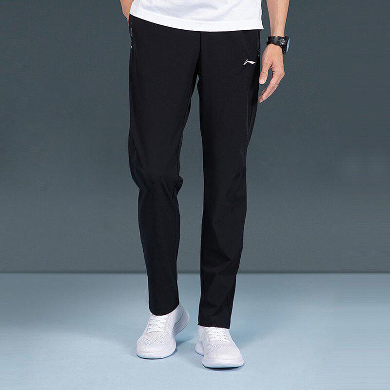 Li-Ning Campus Series Casual Fashion Quick-Dry Knitted Sports Pants Men Bottoms Black YYKT067-1
