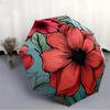1pc Floral Pattern Automatic Open/close Folding Compact Umbrella, 8-Rib Sturdy Canopy, Lightweight Portable, Everyday Use, Gift, Outdoor Umbrella, Tra
