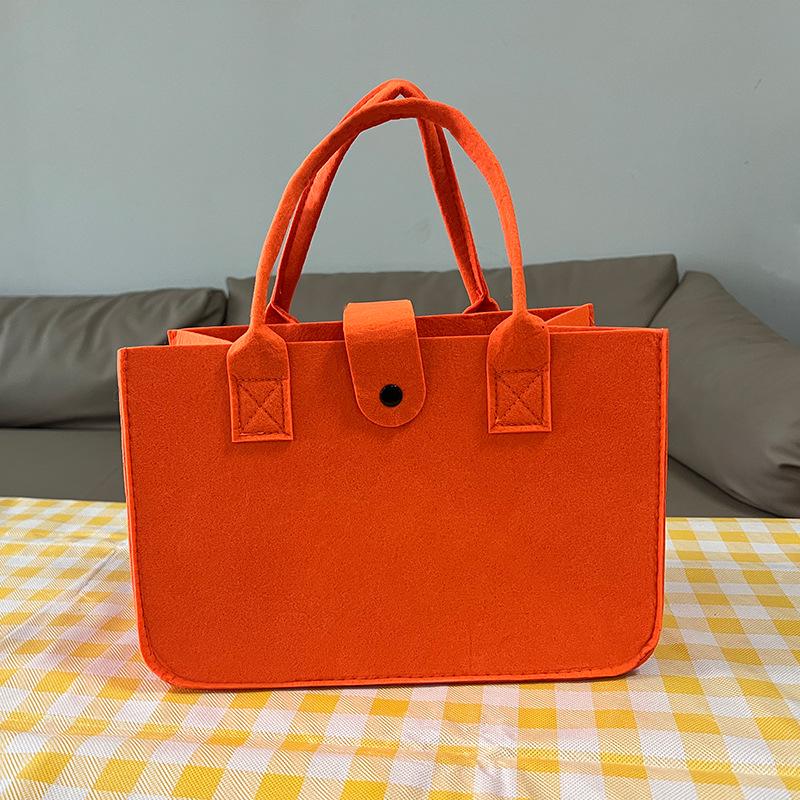 

Solid Color Felt Handbag: Large Capacity Commuter and Student Bag 30*20*18