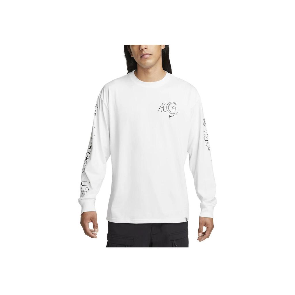 Nike ACG Series Logo Print Comfortable Crew Neck Sweatshirt Men Tops White FJ2135-121