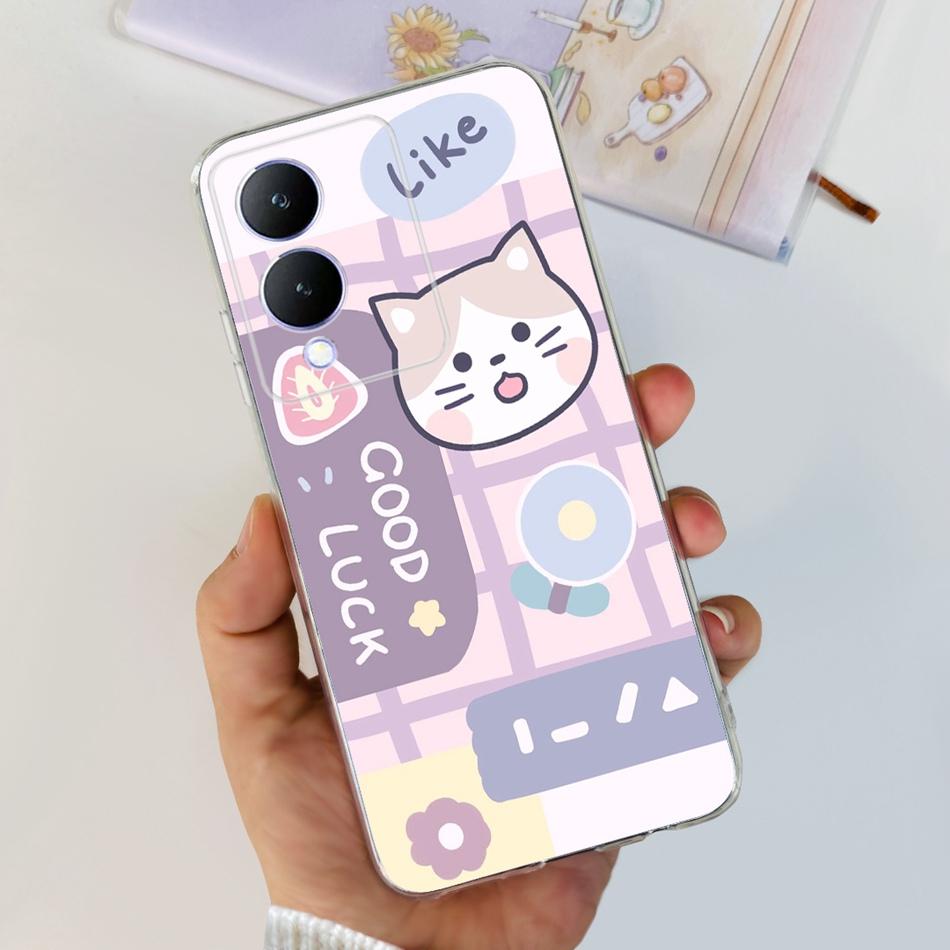 For Vivo Y17s Case 2023 Elegant Pattern Soft Silicone TPU Phone Back Cover For Vivo Y17s 4G VivoY17s Y 17S Bumper