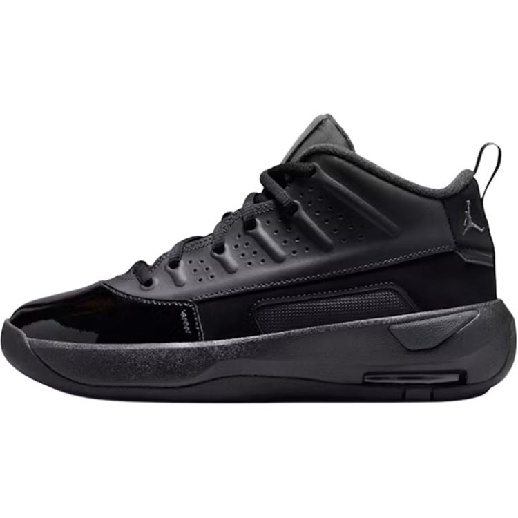 Jordan Max Aura 7 Abrasion Resistant Mid top Children's Basketball Shoes Black Teenagers HQ2089-001