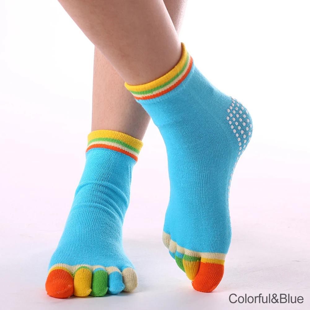 1Pair Grip Socks for Women, Non Slip Pilates Yoga Socks with Double Stripes Non Slip Socks for Workout, Ballet, Athletic Socks