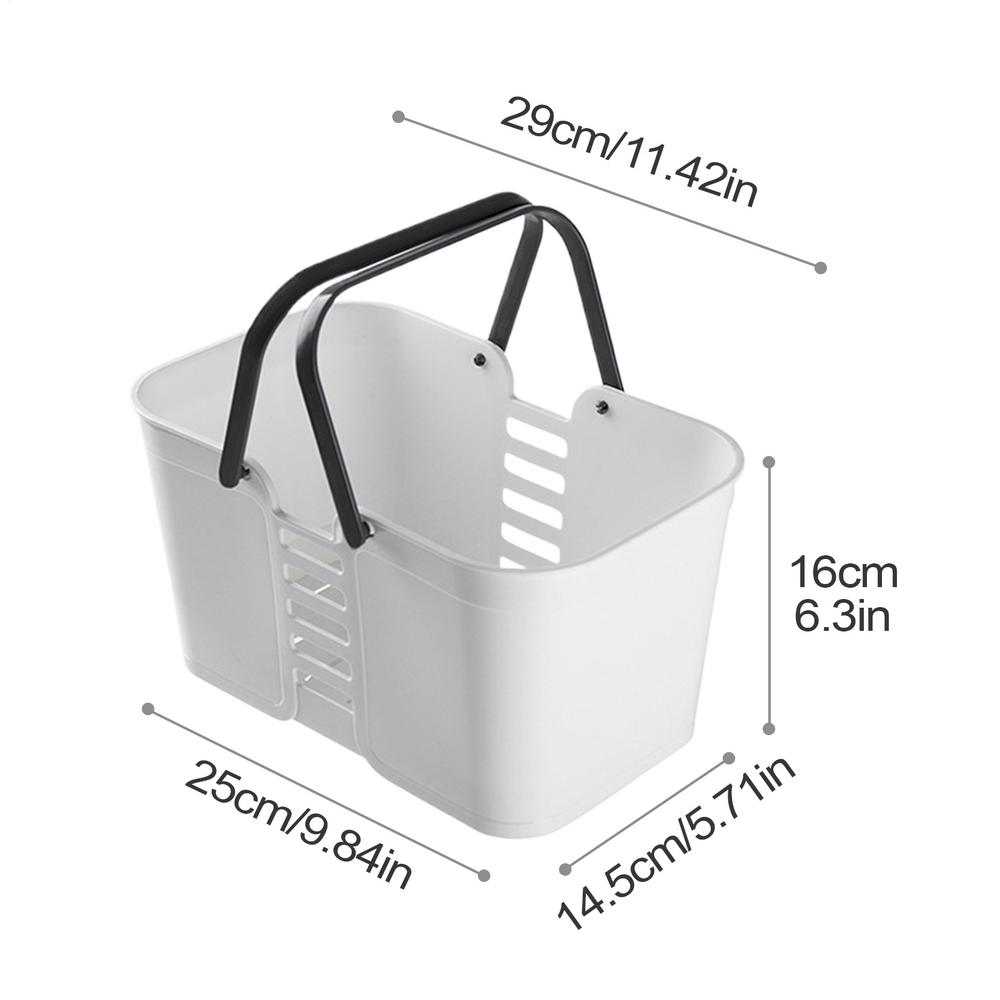 

Сверхпрочные корзины для душа с ручкой, пластиковый полый органайзер для хранения, сумка для хранения, покупок, пикника, ванной, кухни бежевый