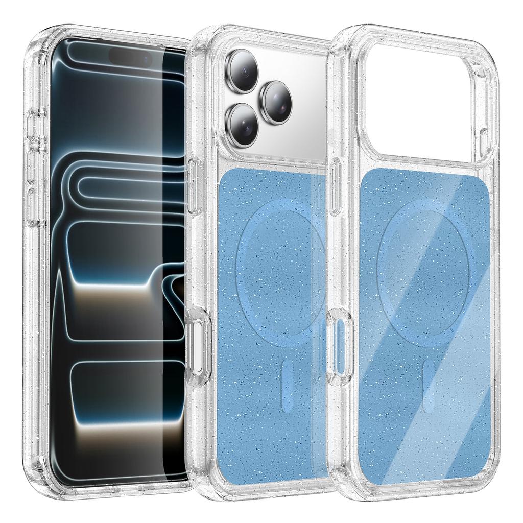 New for IPhone 17 Sparkling Pink Phone Case All Inclusive PC Magnetic Skin Absorption Anti Drop for Apple 17 Pro Protective Cover