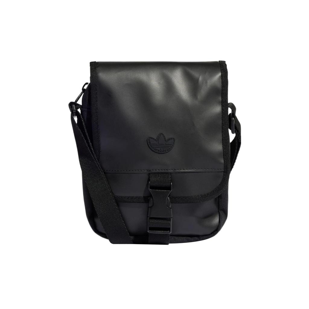 Adidas Originals Small Capacity Solid Color Polyurethane Phone Bag Crossbody Shoulder Bag Unisex Bags Black HL6726