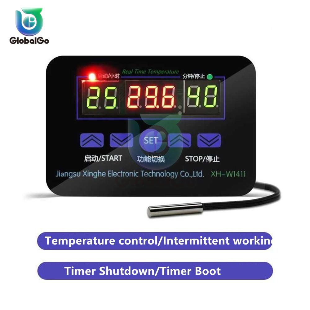 

110 220V 12V Digital Temperature Controller Switch Thermostat Thermoregulator 20A Relay XH-W1411 Intelligent Temperature Sensor 110-220V
