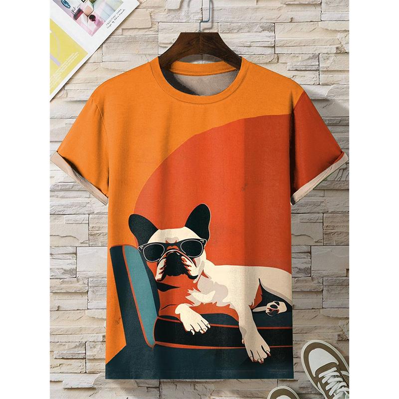 Funny Men Casual Animal T-shirt Street Trend Harajuku Short Sleeve Round Neck T Shirts Humour Animals Graphic Summer Men's Tee