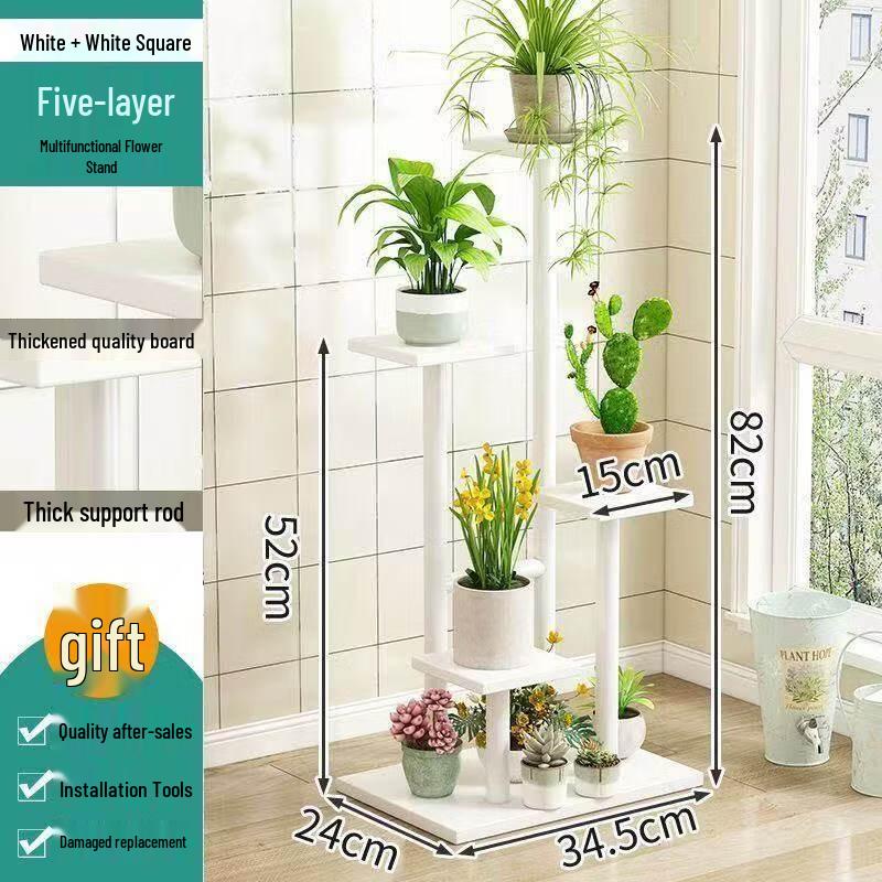 HC Indoor Trapezoidal Straw Woven Flower Stand