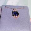 POMOiii Luxury Necklaces For Women  Purple Zircon Anniversary Engagement Jewelry