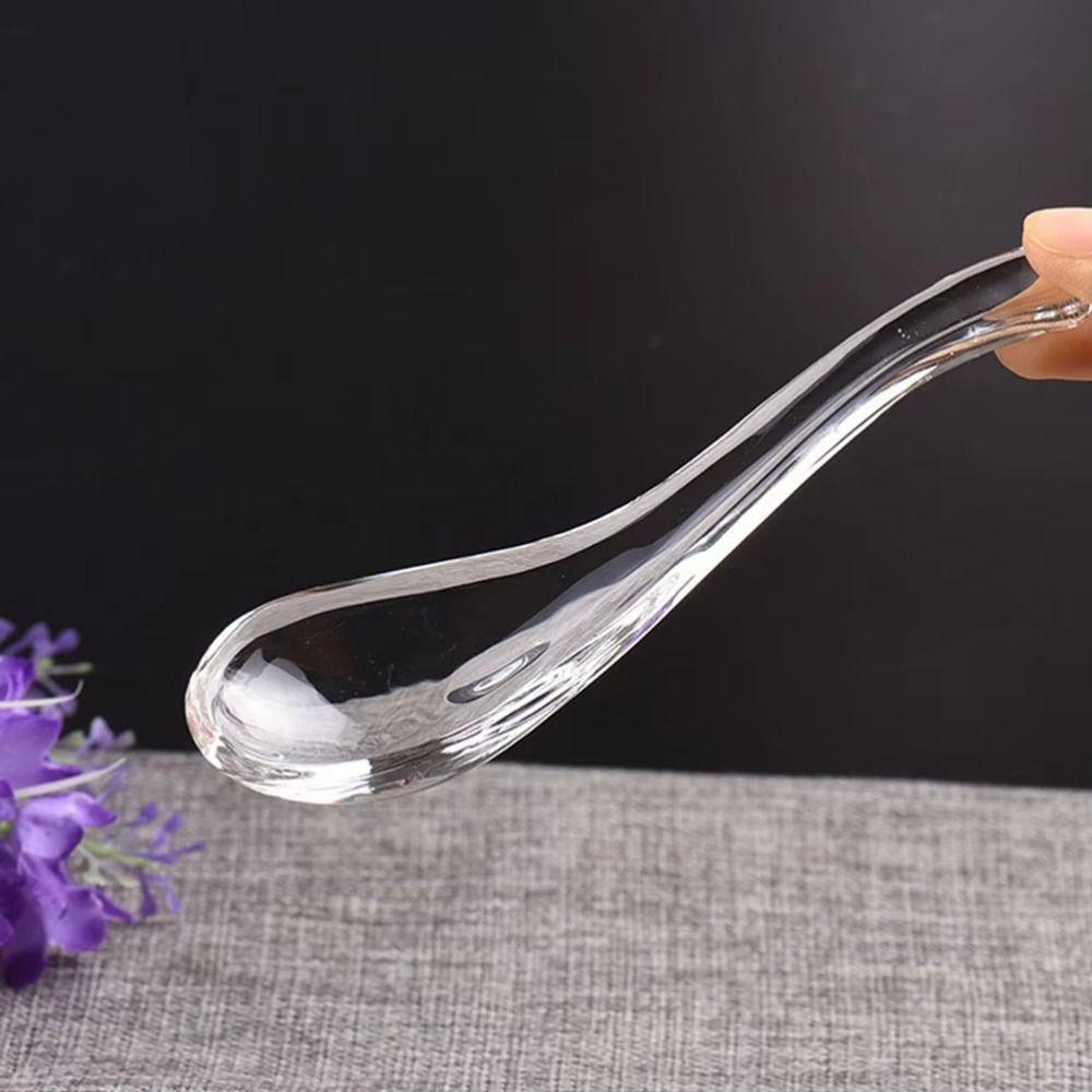 Transparent Condiment Spoons Exquisite Dessert Teaspoons Crystal Glass Spoon  Hotel