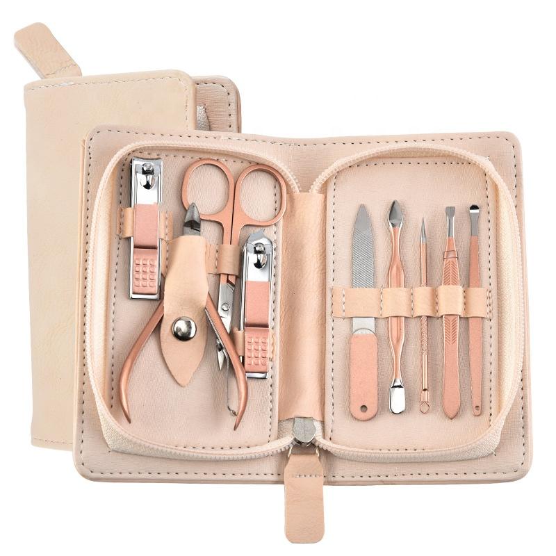 Rose Gold 4/7/9/12/15/18 Pcs Stainless Steel Nail Clippers Care Kit Manicure Pedicure Set