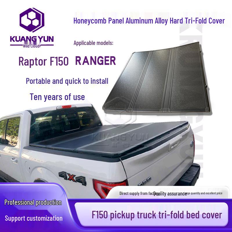 Raptor F150 Aluminum Tri-Fold Tailgate Cover - Rear Cargo Box Accessory