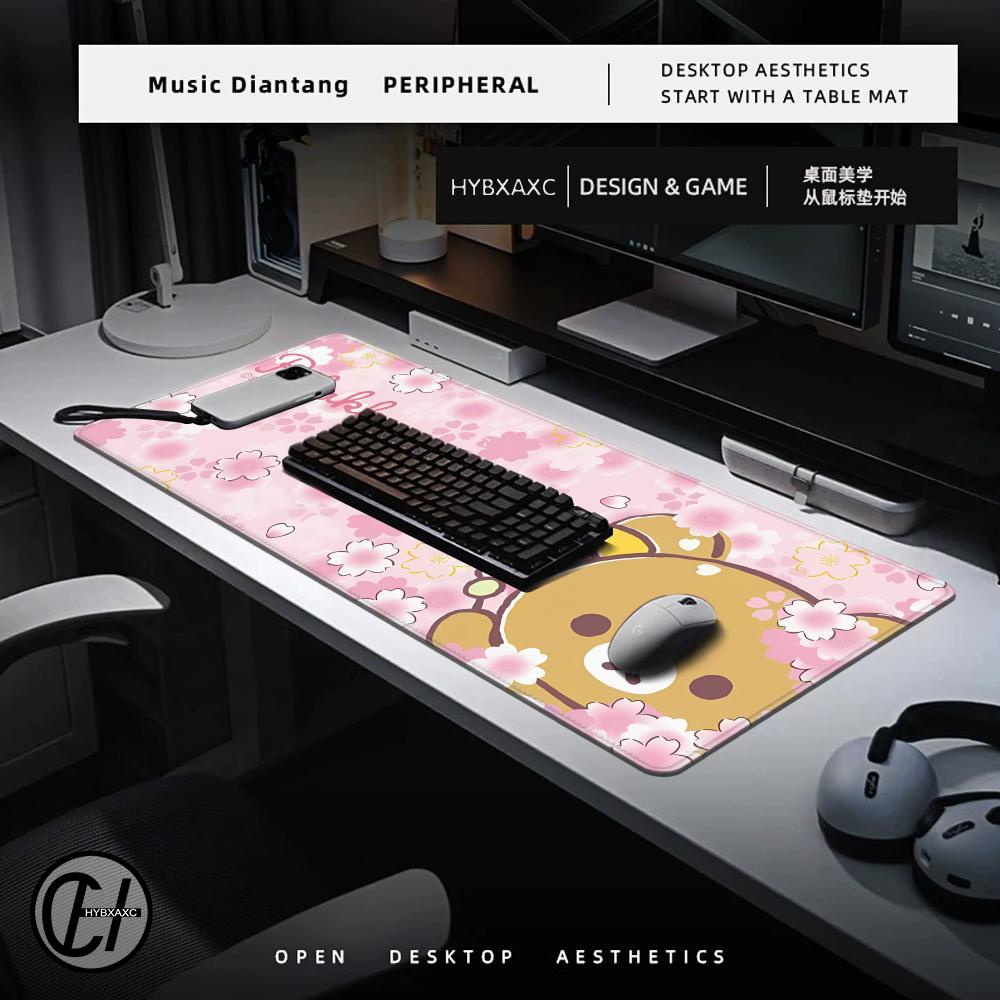 Kawaii Game Rubber Mat Cute Mousepad Non-slip Table Mat Anime Pink Rilakkuma Office Computer Accessories HYBXAXC