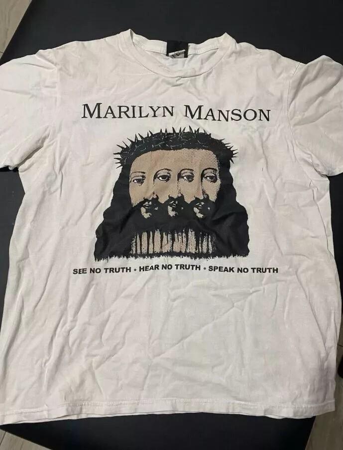 Marilyn Manson Rock Band Shirt Marilyn Manson White Tshirt Unisex S5XL Unisex T-Shirt XXL