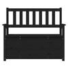 Vidaxl Bench, Black, 112.5X51.5X96.5 Cm, Solid Pine Wood