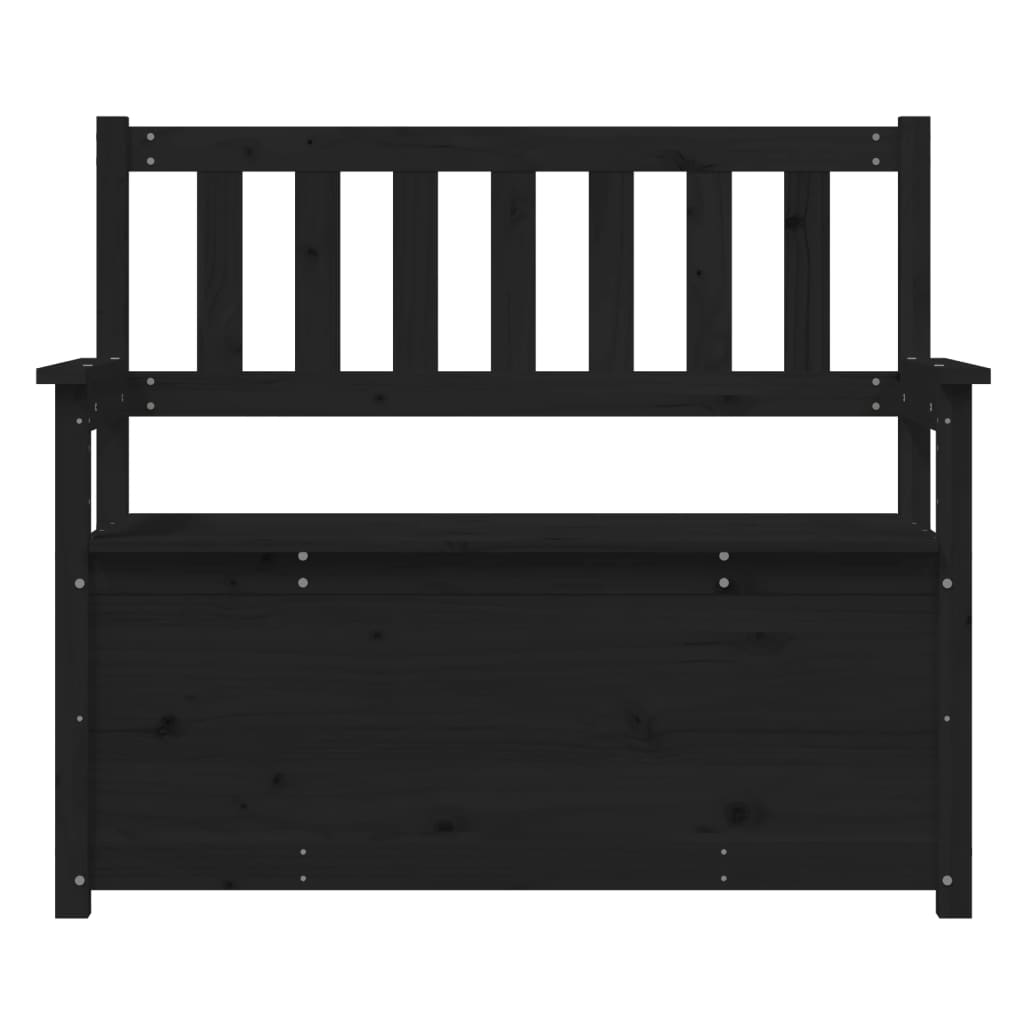 Vidaxl Bench, Black, 112.5X51.5X96.5 Cm, Solid Pine Wood