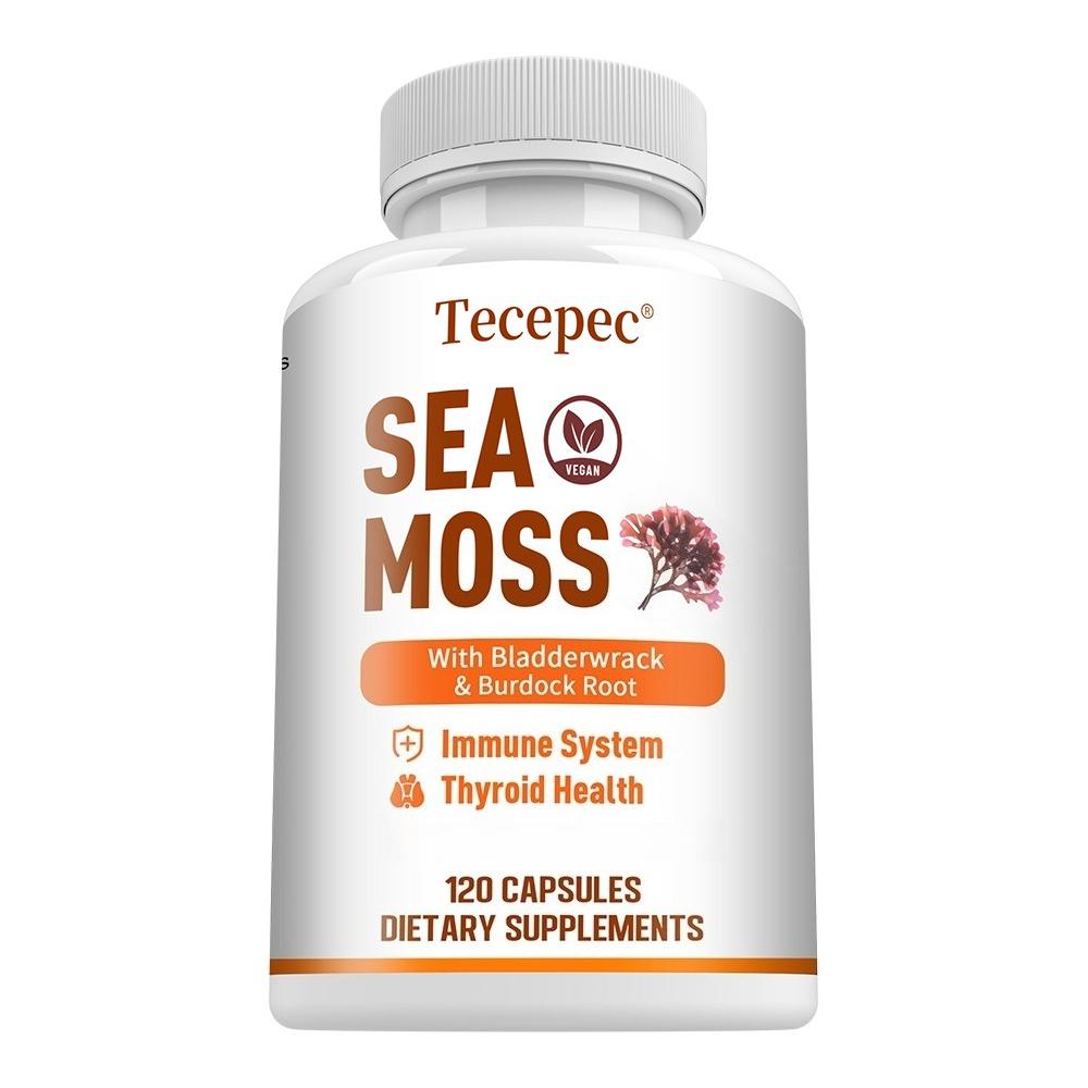 Premium Sea Moss Capsules with Bladderwrack and Burdock Root for Immune and Thyroid Support 120 Capsules