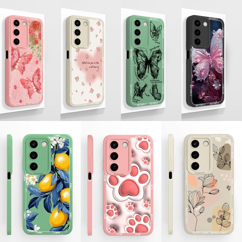 For Realme C100 5G Phone Case Sweet Butterfly Patterns Camera Coverage Funda For OPPO Realme C 100 6.8inches Soft Silicone Shell