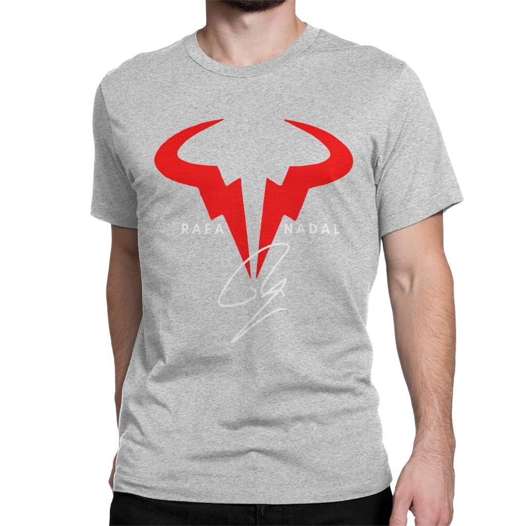 Herren Damen Rafael Nadal Symbol T-Shirts Tennisspieler Reine Baumwolle Oberteile Vintage Kurzarm Rundhals T-Shirt Bedrucktes T-Shirt