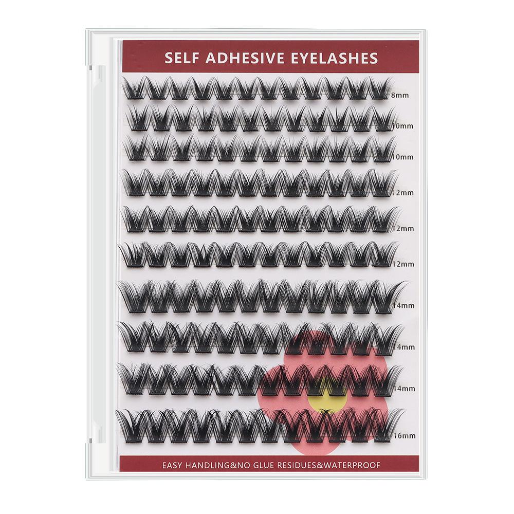 Peel-and-Stick Cluster False Eyelashes - No Glue Required, Easy DIY Eyelash Extensions (Artificial Fiber)