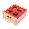 4 Shapes Wood Learning Educational Shape Sorter, Color Matching Toss Box Game, Geometric