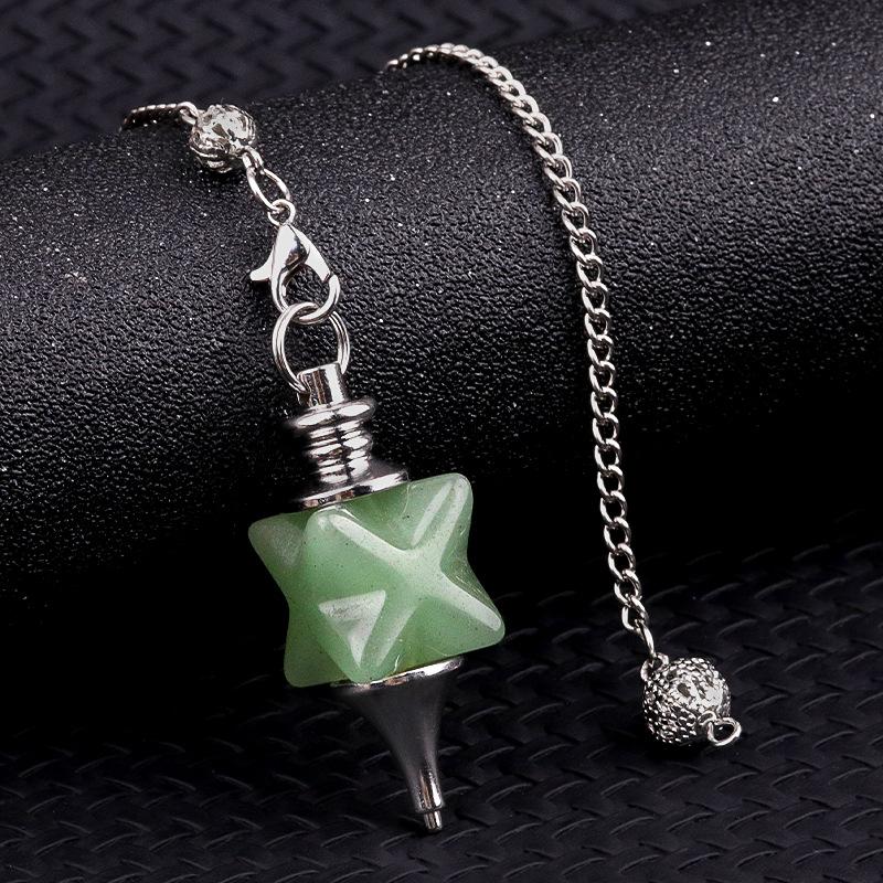 1pc Natural Stone Quartz Pendulum Crystal Merkaba Star Pendant Onyx Men Women Pendant Hexagram Necklaces Trendy Jewelry