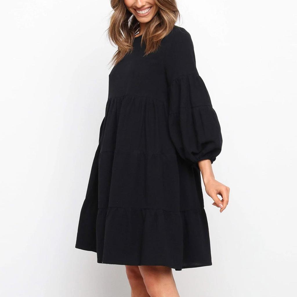 Women's  Sleeve Long Sleeve Patchwork Loose Swing Dress