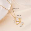 Fashion Butterfly Zircon Water Drop Necklace Stainless Steel Chains High Grade Geometric Choker Jewelry Gifts For Women Girls