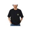 Vans Einfarbig Buchstabenaufdruck Locker sitzend Rundhalsausschnitt Kurzarm T-Shirt Herren Tops Schwarz VN000BYXBLK