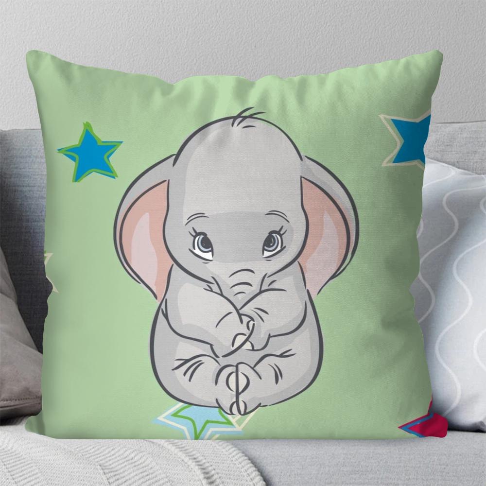 1Pc D-Dumbo Animated Character Pillow Case Square Pillow Bedroom Sofa Leisurecomfortcushioncar Living Room Home Decoration 40X40