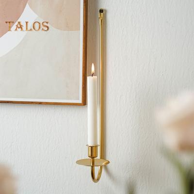 2 Pcs Metal Candle Holder Wall Decor Candle Sconce Holder Modern Wall Mount Tapered Candles Holders for Fireplace Living Room Farmhouse