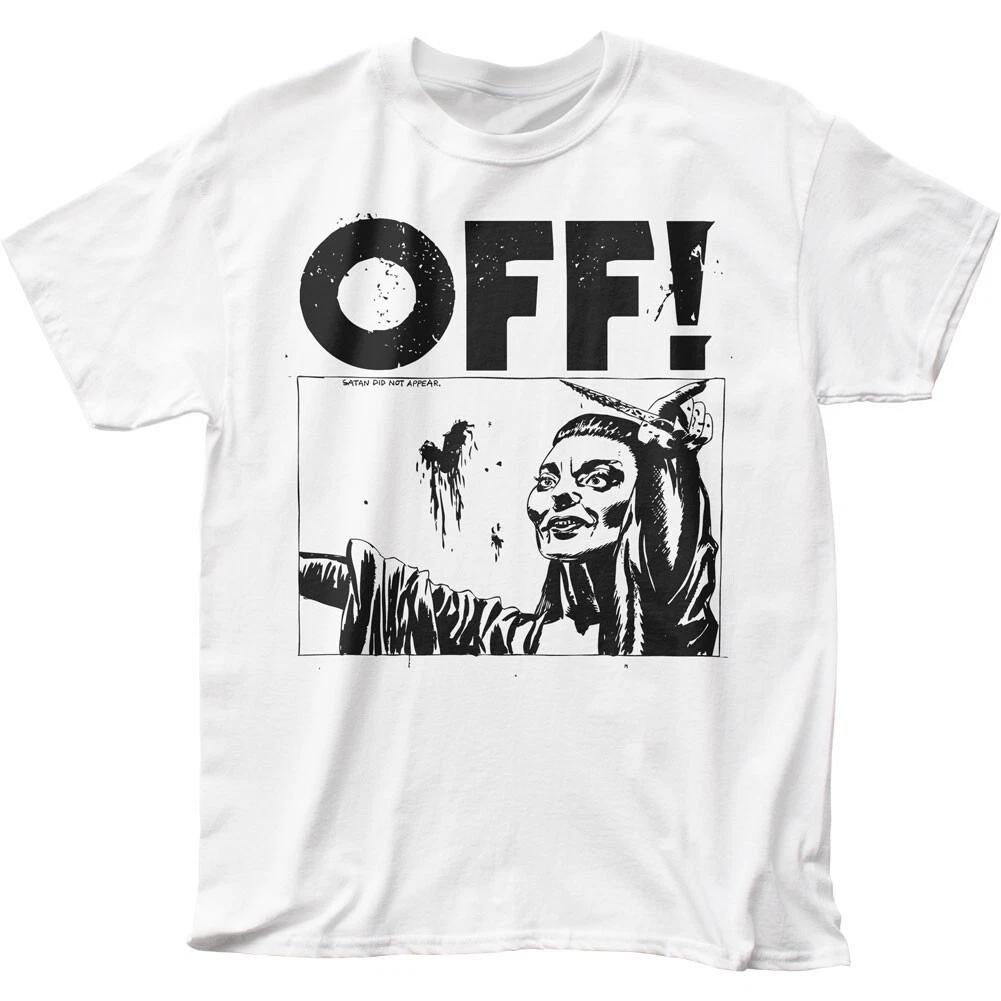 OFF! Satan Did Not Appear T Shirt Mens Rock And Roll Music Classic Tee White