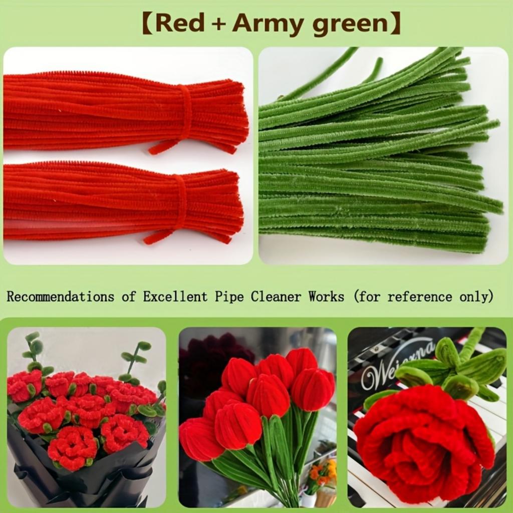 200 Pcs Pipe Cleaners Craft Supplies 2 Assortment Pastel  Color Chenille Stems for Art and Craft Project Creative DIY Decoration