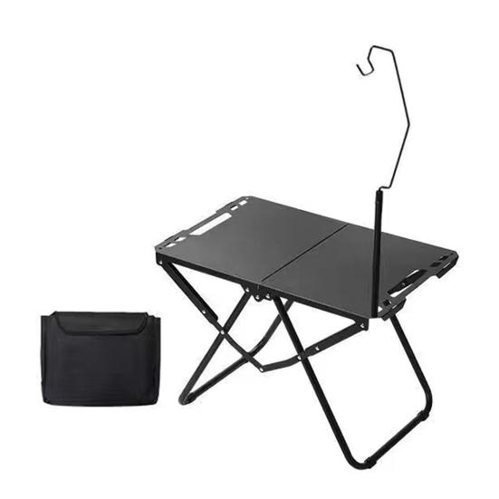 Portable Folding Table Lightweight Heavy Duty Metal Frame Fold-in-Half Desk Outdoor Camping Hiking Backpacking BBQ Tactical Collapsible Table