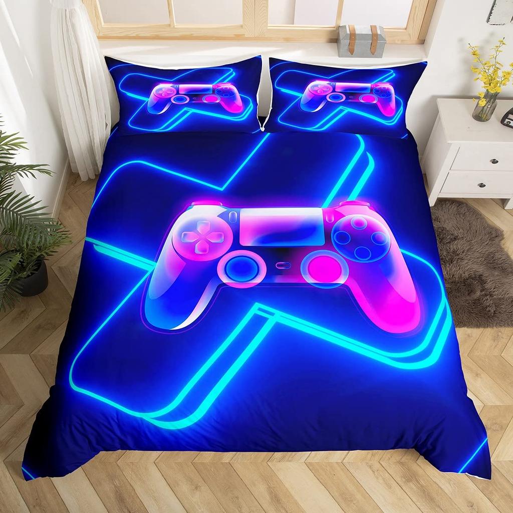 Comforter Boys Gaming King Queen Video Games Gamepad Bedding Set Cool Gamepad Theme Comforter Teens Gamer