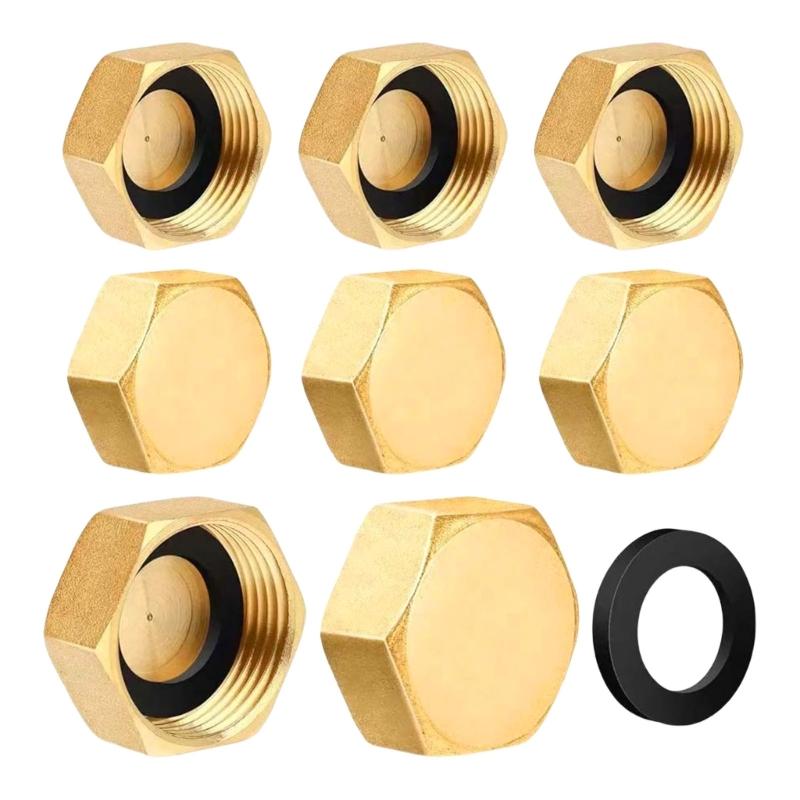 Pack of 6/8/12 Multipurpose Sturdy Brass 3/4Inch Female End Caps for Garden Hose Leak Prevention and Durability