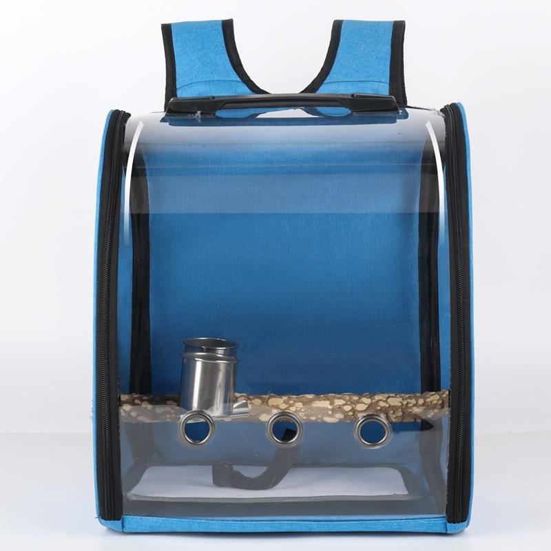Transparent Parrot Pet Out Backpack Oxford Cloth Cat Myna Black Phoenix Bird Cage Food Cup Pet Bird Bag
