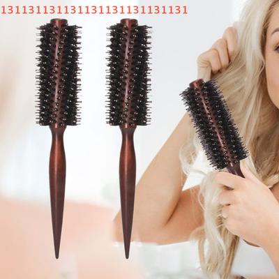 10/12/14Rows Anti Static Wood Boar Bristle Hair Round Brush Hair Dryer Styling Tool Teasing Brush For Hair Curly Comb Hair Brush