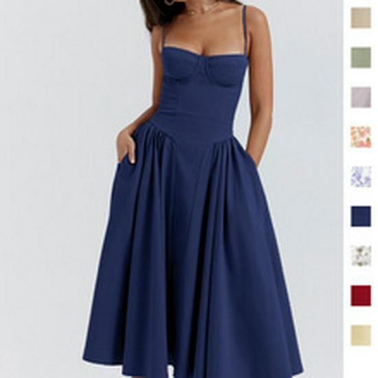 2026 Spring European & American Women's Solid Color Slimming Long Sleeve Short Dress