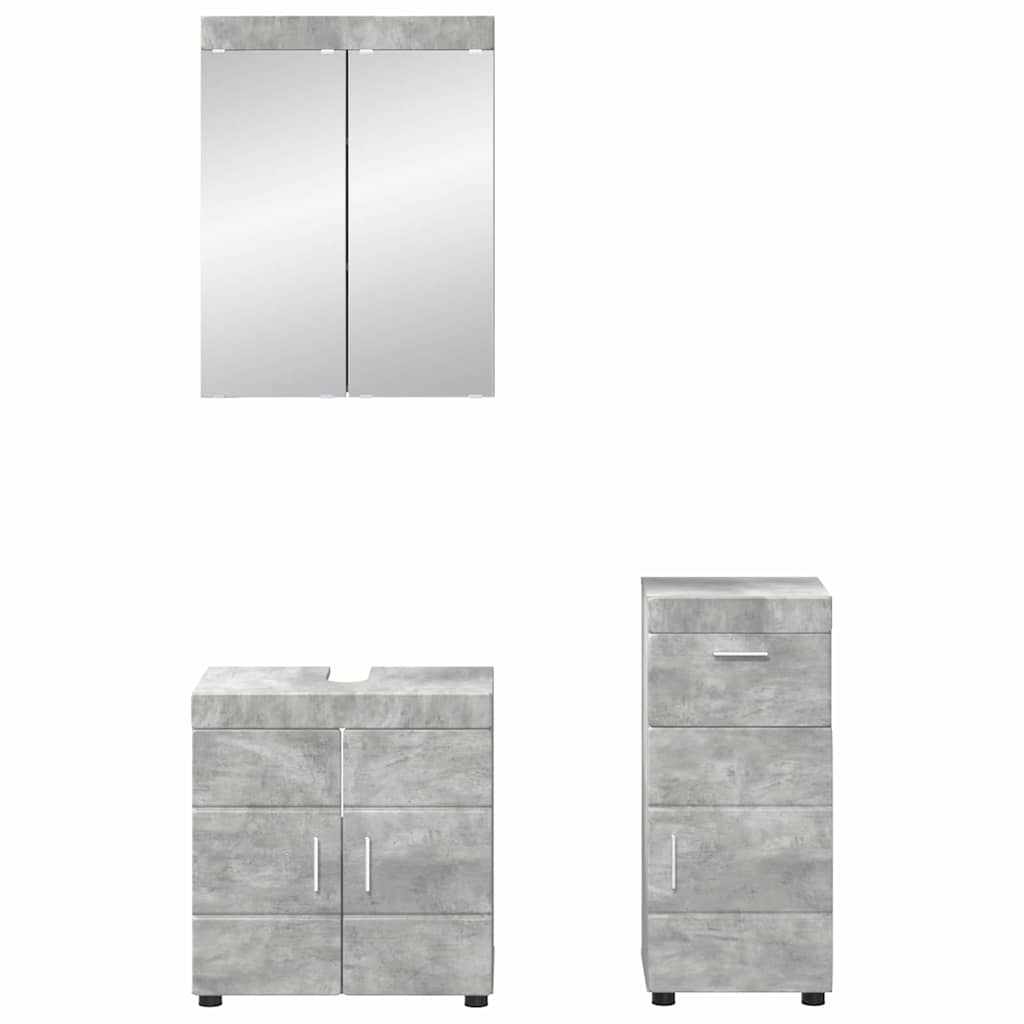 Bathroom Furniture Set TULUM 3 pcs Concrete Grey 60 x 34 x 63 cm
