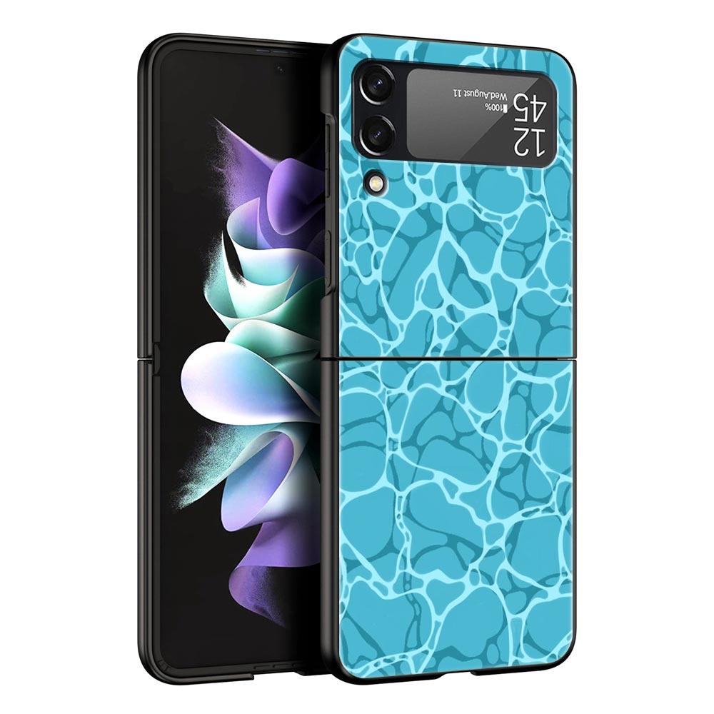 

Cartoon Print Phone Case For Samsung Galaxy Z Flip3 Flip4 Flip5 PC Bumper Shell For Z Flip 3 4 5 Black Hard Folding Back Cover Galaxy Z Flip 3