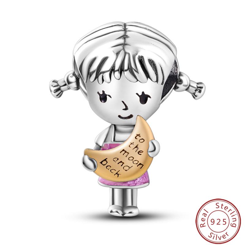 Character Series 925 Silver Sports Cooking Cute Boys And Girls Charms Beads 3mm DIY Fine Jewelry Making