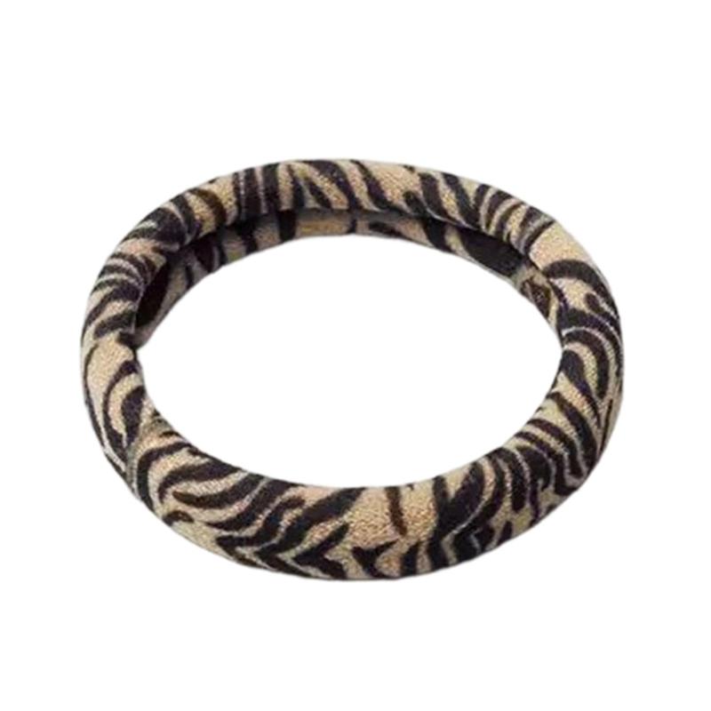 Pack of 5pcs High Elasticity Leopard Print Hair Ties Gentle Nonslip Fabric Hair Bands For Women Girls Daily Styling